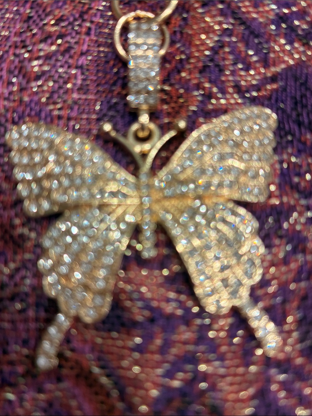 Handbag Decorative Rhinestone Butterfly - Picture 3 of 5